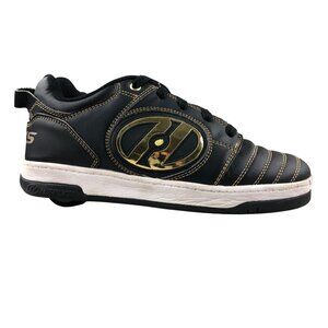 Heelys Women's Size 6 Voyager Plus Black Gold Stitching Lace-Up Skate Shoes